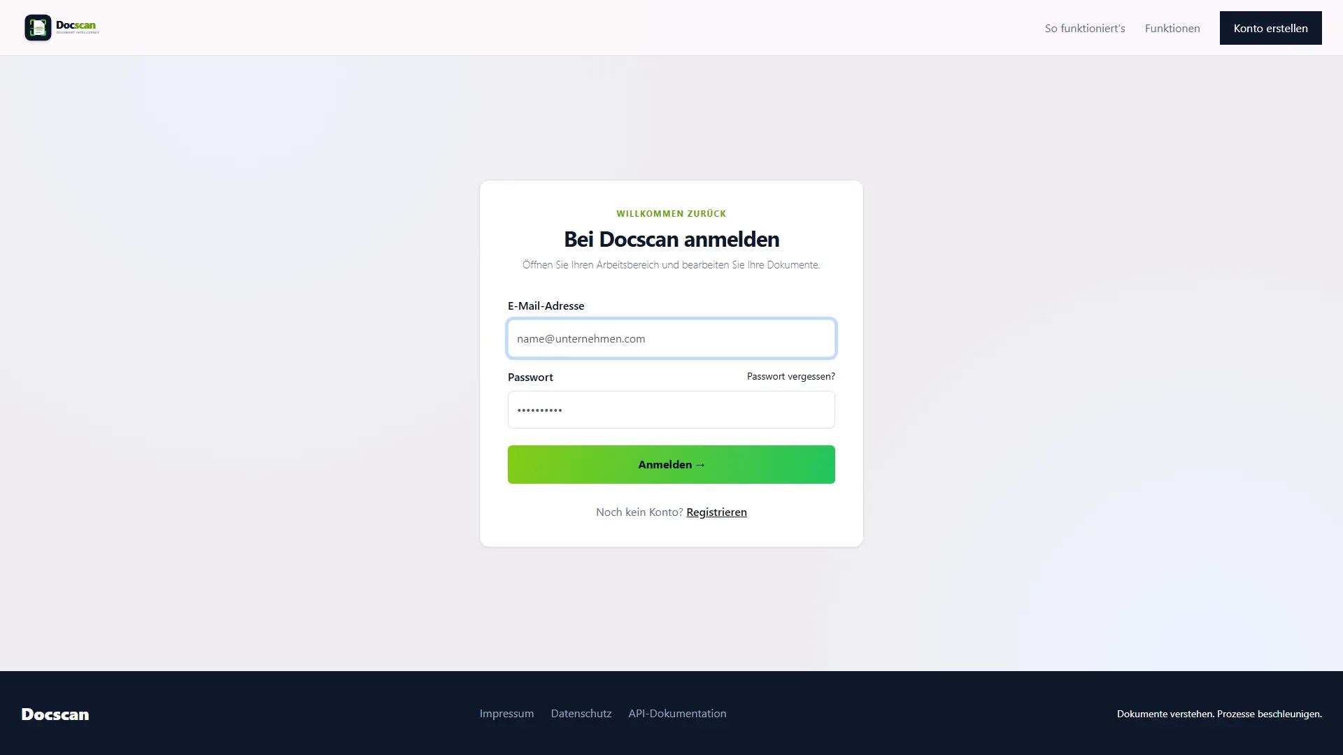 DocScan: Anmeldung – der Einstieg in den Arbeitsplatz
