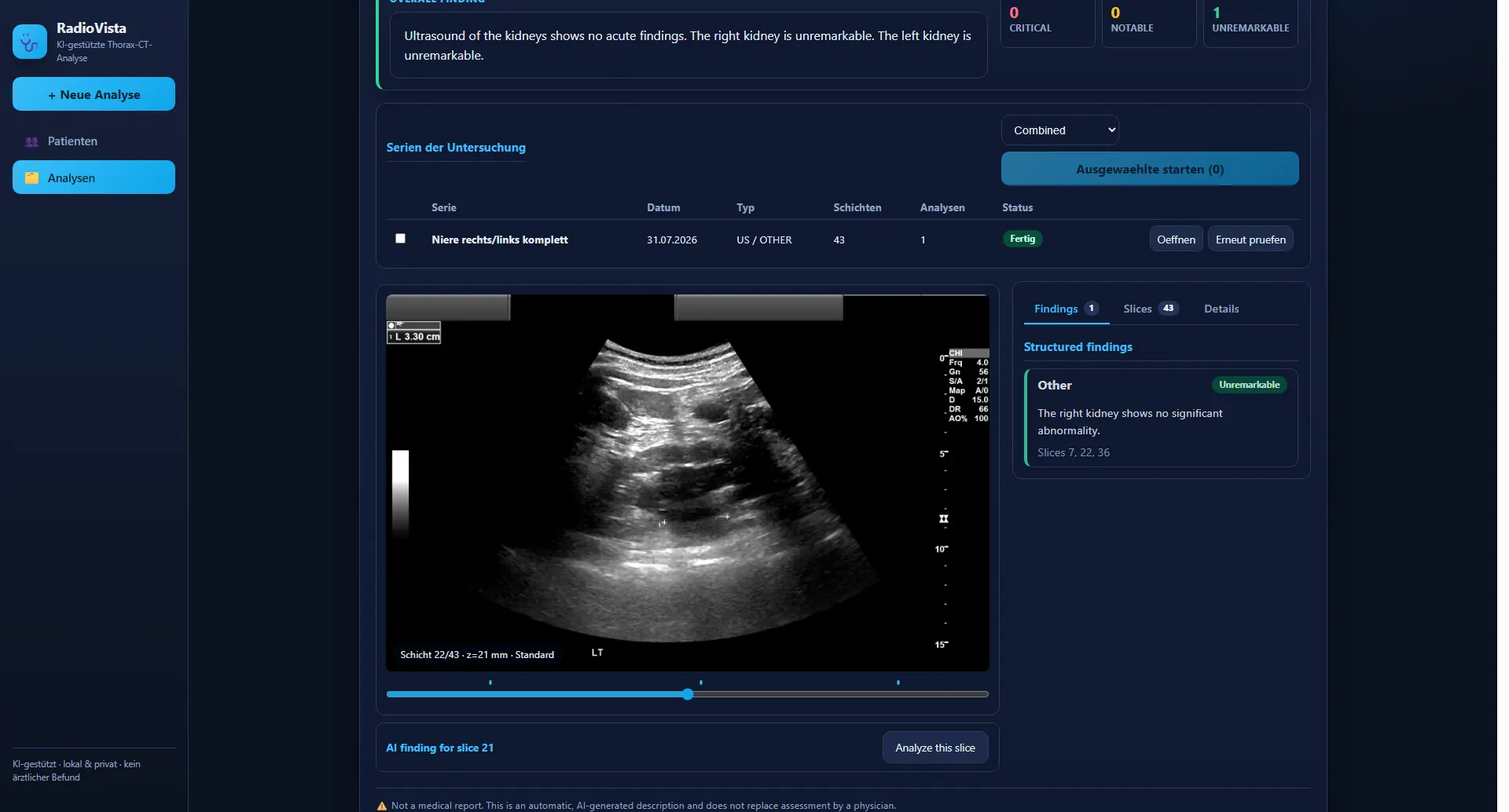 RadioVista: Ultraschall – Nierenserie durchsehen
