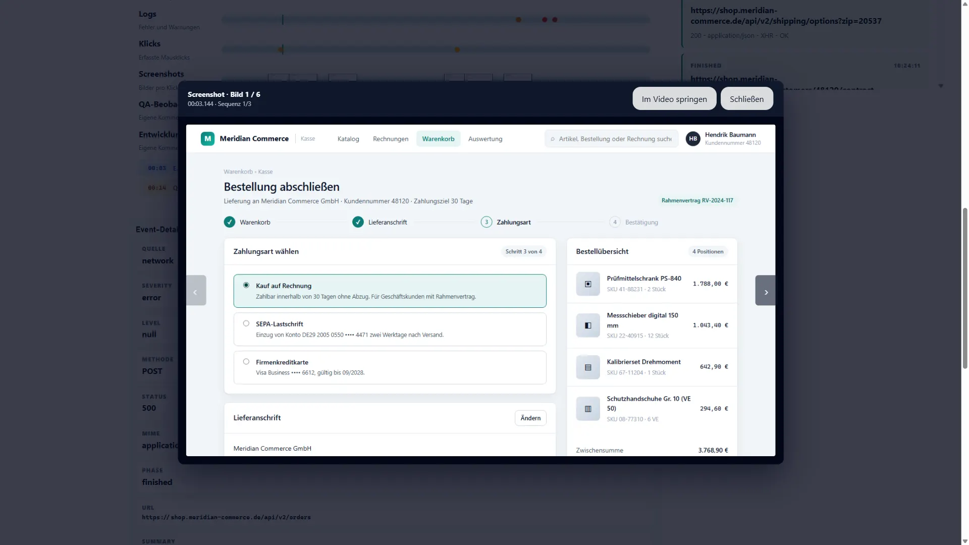 Recap Klick-Screenshots im Lightbox-Viewer