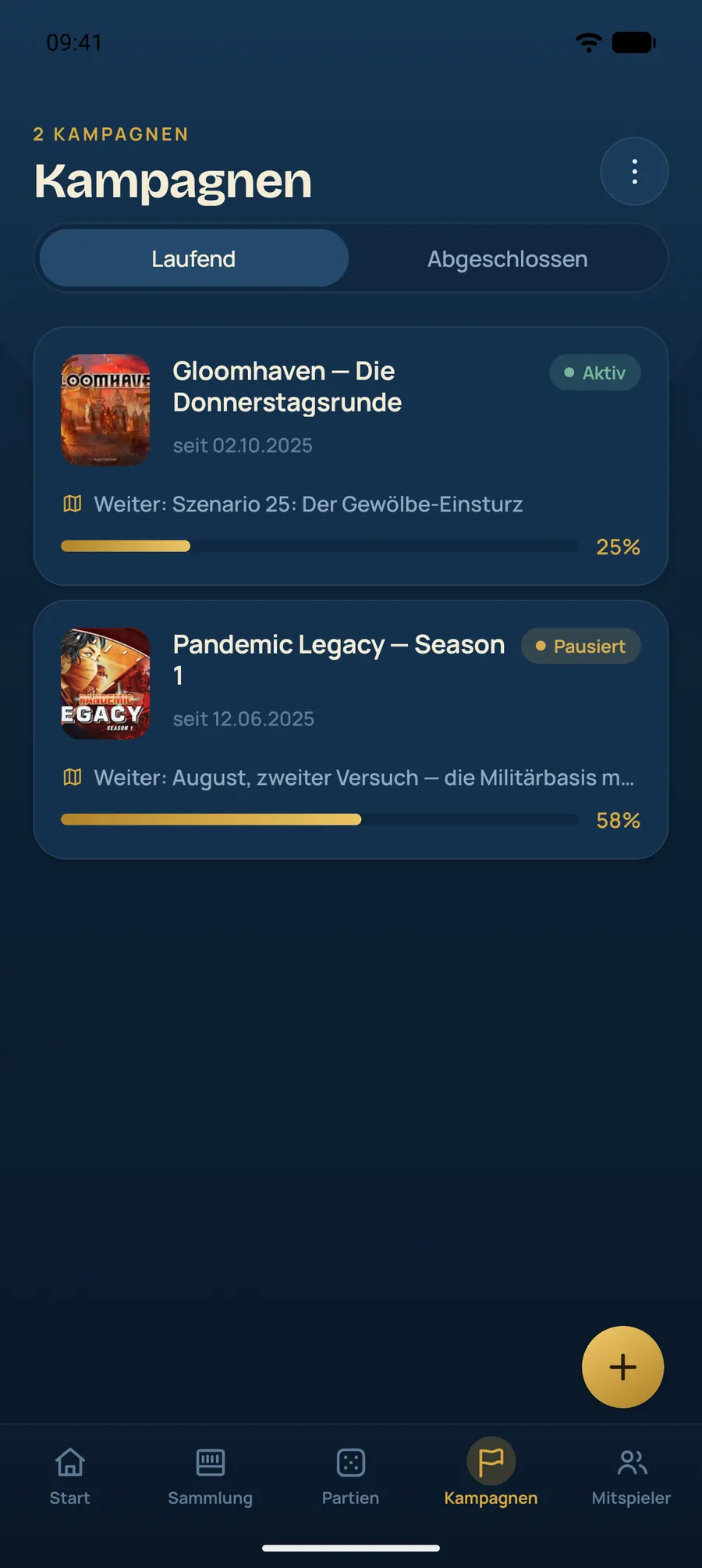 Spielregal: Laufende Kampagnen